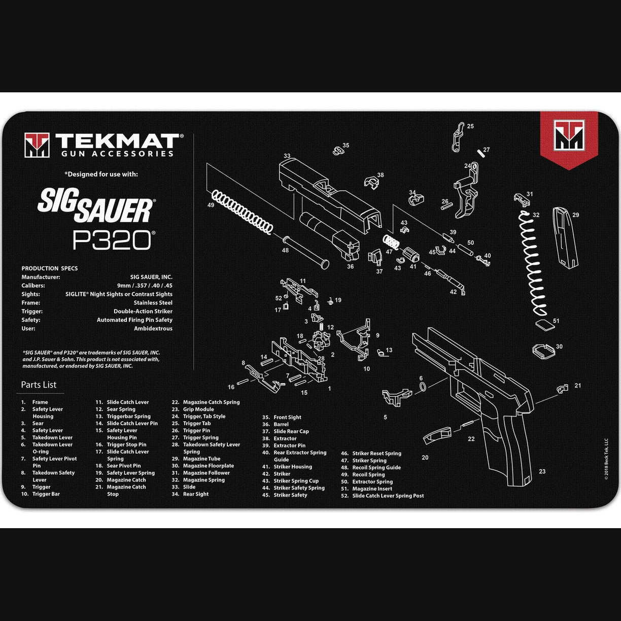 Sig Sauer P320 - Gun Cleaning Mat