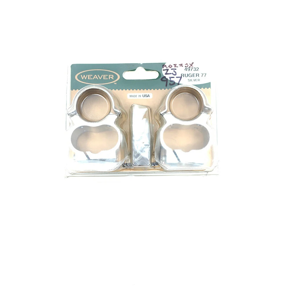 Weaver 49732 See Thru 1" Silver Rings for Ruger 77